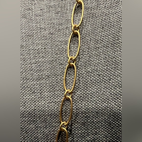 Authentic Stella & Dot Black Tassel Necklace Antique Brushed Gold Tone 32” - Picture 3 of 7